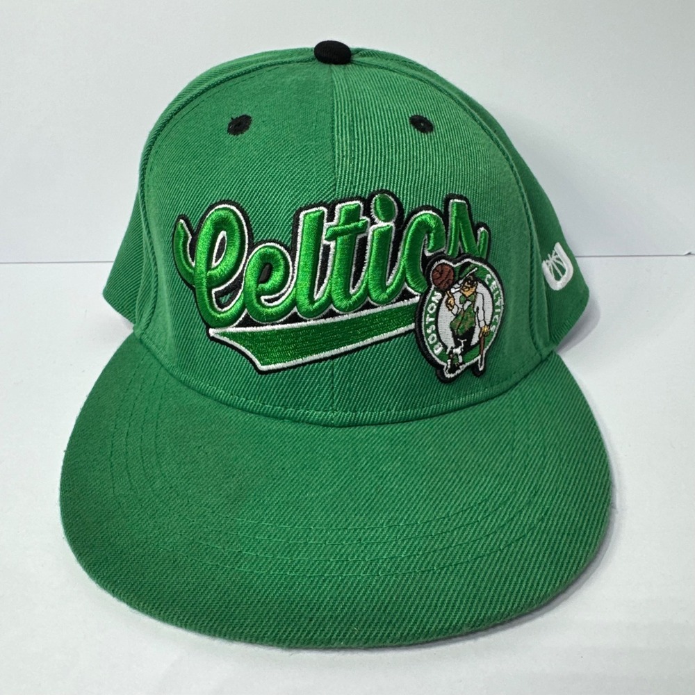 Ultra Game Boston Celtics NBA Snapback Hat Green Embroidered Flat Brim Cap OSFM